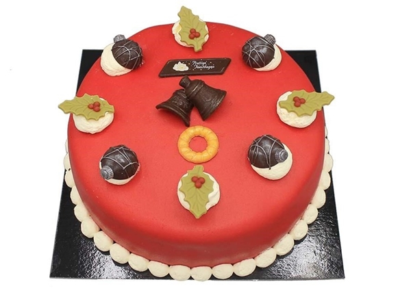 kersttaart rode marsepeintaart 12 pers